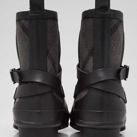Burberry Black Rubber Short Ankle Rain Boots Size 4.5/35 - Picture 4 of 4